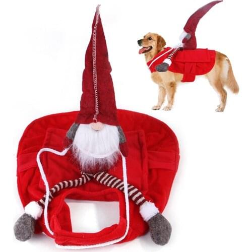 Dog Costume Pet Cat Clothes Christmas Funny Santa Claus Riding Equipment Dress Role Play Apparel Kitty Kitten Cosplay Outfit