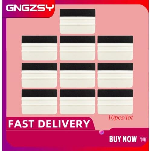 10pcs Soft Squeegee with Fabric Felt Edge Wrapped Pro Tint Window Tinting Vinyl Wrap Application Plastic Tool Pro-Tint 10A43