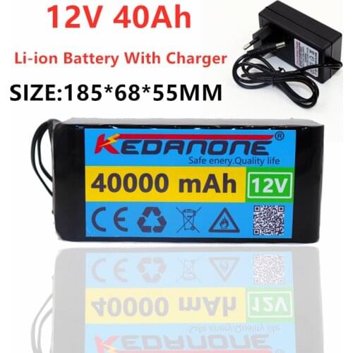 100% NEW High Power Li-ion Battery 12V 40Ah 3S10P 12.6V 40000mAh For Inverter Xenon Lamp Solar Street Light For Car Inspection
