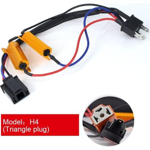 2pcs 50W H7 H11 9006 Hb4 H4 9005 Hb3 Car Load Resistor Error LED Decoder Canbus Free Wiring Canceller Decoder Light