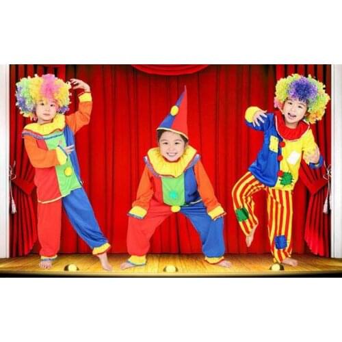 2017 Kids Adult clothing promotional Halloween costumes clown magic show clothing masquerade clown costume Parent child clothes