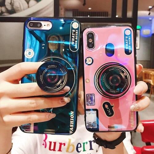 3D Retro Camera Case For Redmi 9 9 Prime 9A 9C 8A 7A 6A 6 Pro 5A 5 Plus 4A 4X Note 9 Pro 9S Silicone Soft Stand Phone Case Cover