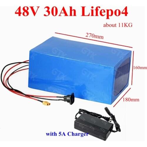 48v 30ah Lifepo4 lithium battery pack bms 16S 60A for 2500w 2000W 1000w 48v ebike motorcycle scooter motor triciclo+5A Charger