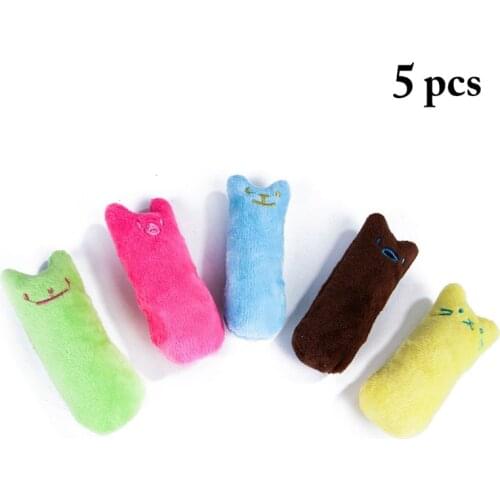 5Pcs/Set Teeth Grinding Catnip Toys Interactive Plush Cat Toy Pet Kitten Chewing Vocal Toy Claws Thumb Bite Cat Mint For Cats