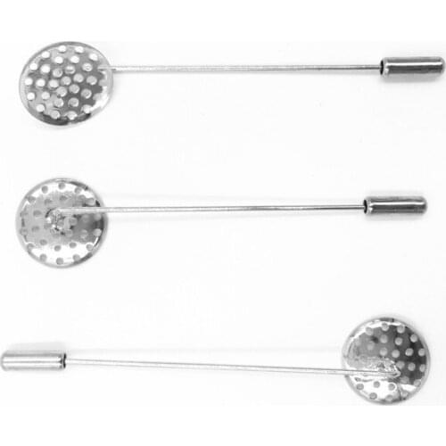 50Pcs Silver Tone Brooches Round Setting With Holes Fit 16mm Back Pin Crafts Findings 75x4mm