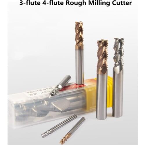 60 Degree 3 flute 4- flute Corrugated Rough Milling Cutter For Aluminum Steel With Tungsten Steel Alloy Roughing End Mill