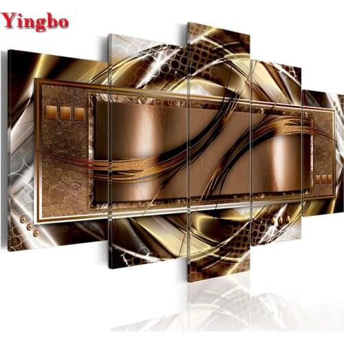 5 pcs Diamond Embroidery Abstract art 3D Full Drill Round Diamond Mosaic Cross Stitch Triptych Painting Rhinestones Decor Gifts