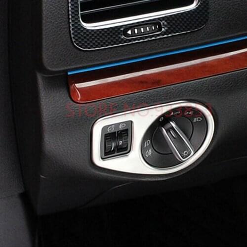Car stainless steel headlight switch cover trim for VW SHARAN 2013-2016