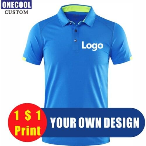 Quick-Drying Breathable Sports Polo Shirt Custom Logo Print Embroidery Design Company Brand 8 Colors Tops S-4xl ONECOOL 2021