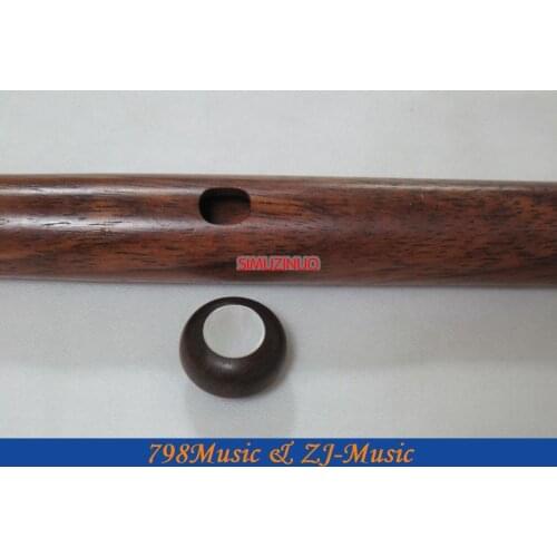 WOODEN FLUTE HEADJOINT - handcrafted in Rose Wood-Pearl Shell Crown