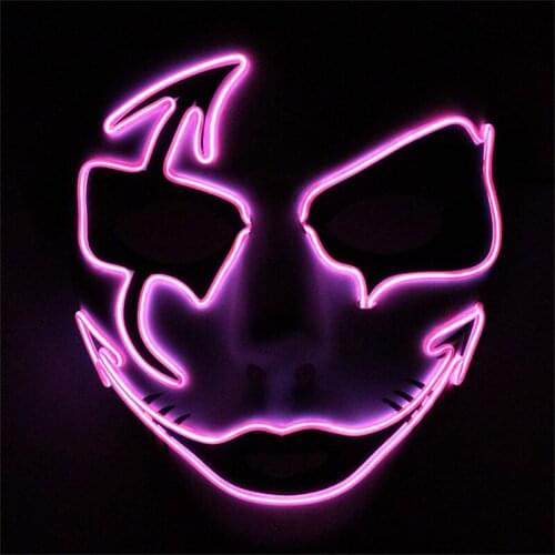 Halloween Horror Face Mask Arrow Eye Joker EL Wire Mask For Party Supplies Festival Decoration
