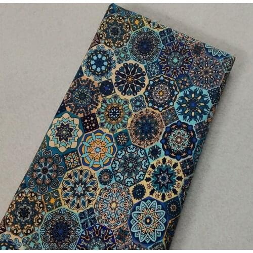 Graceful African Style Square Flower & Circle Round Patterns Printed Cotton Fabric 50x105cm Africa Fabric Patchwork Cloth Bag