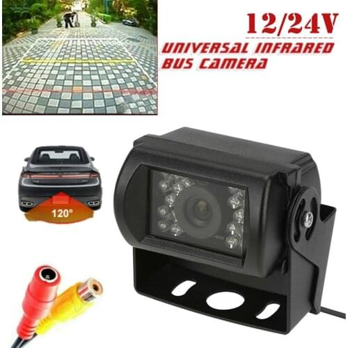 Bus Rear View Camera Waterproof 18 LED 12V 24V Car Rear View Reversing Parking Backup Camera IR Night Vision For Bus Truck Van