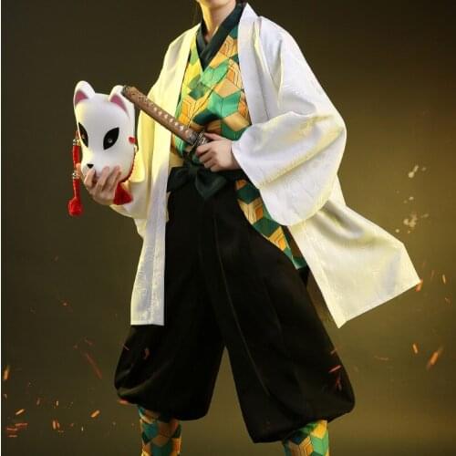 Demon Slayer Cosplay Costume Kamado Tanjirou cos Komono New Dress