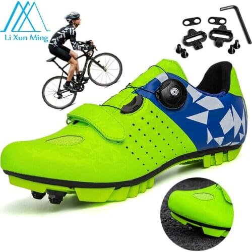 Professional rotating buckle men mountain bike sneakers outdoor sports women speed road bike shoes non-slip speed racing shoes