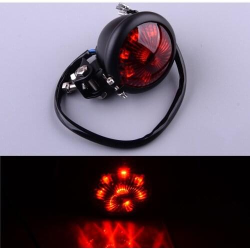 12V Round Red LED Motorcycle Rear Tail Brake Stop Light for Cafe Racer ATV Dirt Bike Custom Chopper Bobber Scrambler Style