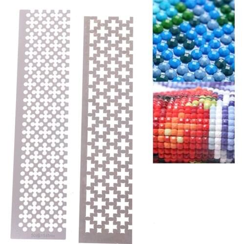 Drawing Ruler DIY Diamond Painting Ruler Embroidery 5D Diamond Square Drill Steel Ruler Dotting Rhinestone Point Drilling Tools