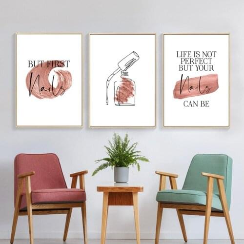 Minimalist Pattern Canvas Painting Beauty Line Art Nail Polish Quote Posters And Prints Scandinavian Pictures Living Room Decor
