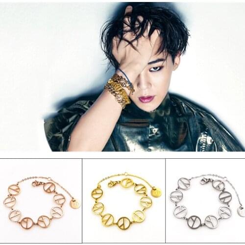 Fashion Jewelry BIGBANG G-Dragon GD PEACE SYMBOL Bracelet Bangle Hand Chain For Men And Women Gift Stainless