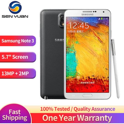 N9005 Original Unlocked Samsung Galaxy Note 3 16GB/32GB ROM+3GB RAM 13.0MP 5.7 inch Quad-core Touchscreen Smartphone