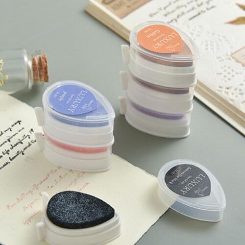 DIY Creative Kwaii Water Drop Inkpad Set Luxury Inkpads Scrapbooking Oil Rubber Stamps Ink Pad Shape Wedding Book Decoration