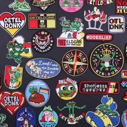 Iron on Patches for Clothes Clothing Stickers Ironing Patches Letters Embroidery Patch Sewing Diy Oeteldonk Appliques Stripes F