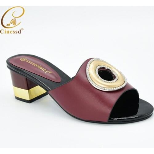 New Arrival Summer Shoe for Women Nigerian Women Wedding Shoes Decorated with Rhinestone Womens Dress Shoes Open Toe Party Pumps