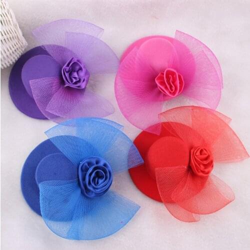 Wholesale women top hat girls cute flower lace headwear ladys hair accessories ins korea style hairbands