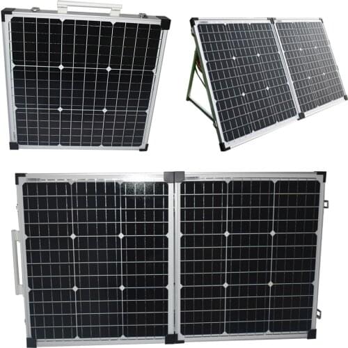 Portable Foldable 100W(2PCS 50W) Glass Solar Panel 12V 18V With 12V/24V Solar Controller For Camping/Travel