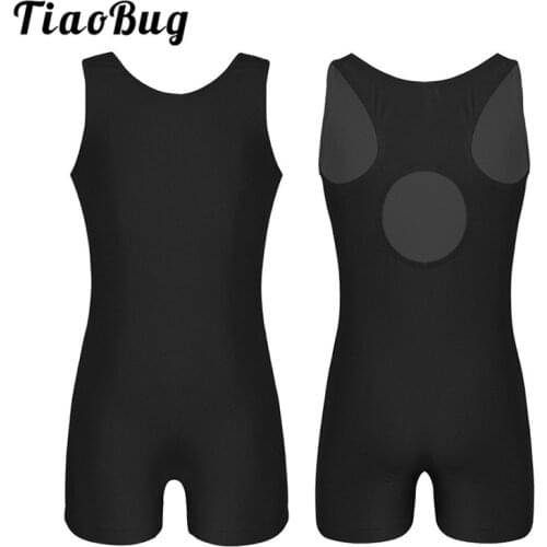 TiaoBug Kids Girls Professional Gymnastics Leotard Sleeveless Ballet Leotard Sports Jumpsuit Unitard Children Practice Dancewear