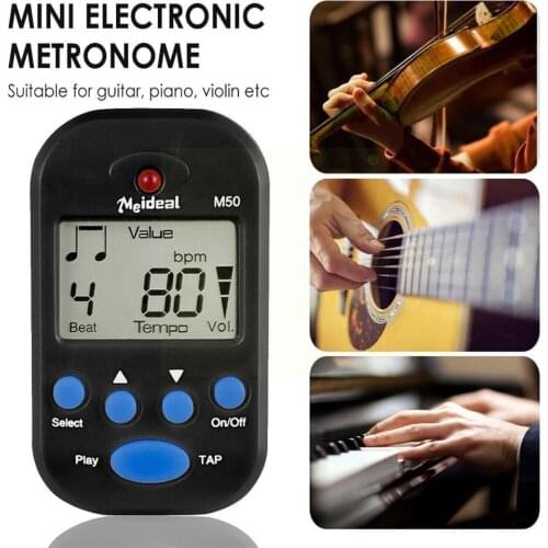 M50 Mini Professional Metronome Electric Guitar Instrument LCD For Guitar Tuner Clip-on Part Part Digital P9W3
