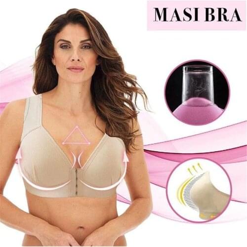 Plus Size Front Closure Elastic Push Up Comfort Bra Women Wireless Bra AC889