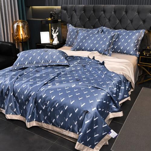 European luxury Duvets summer ice silk quilt air conditioning comforters bedspreads for bed cover Double bed blanket for Home
