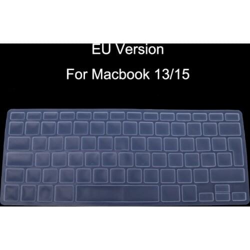 EU Version Russian Keyboard Silicone Skin Cover For Apple Macbook Air Pro 13 15 Protector Cover 8 Color