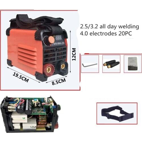 Full copper core small household mini welding machine MMA welding machine AC 220V output inverter arc welding machine 20-250A