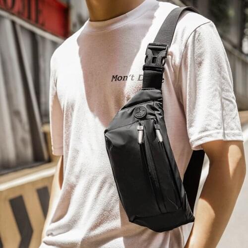 Outdoor new fashion waterproof sweat diagonal Korean leisure compartment sports running multifunctional chest bag