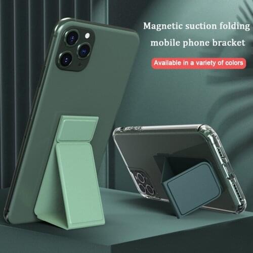 Universal Mobile Phone Holder Foldable Silicon Magnetic Push Pull Sticker Finger Grip for Cell Phones Tablets Desk Stand Bracket