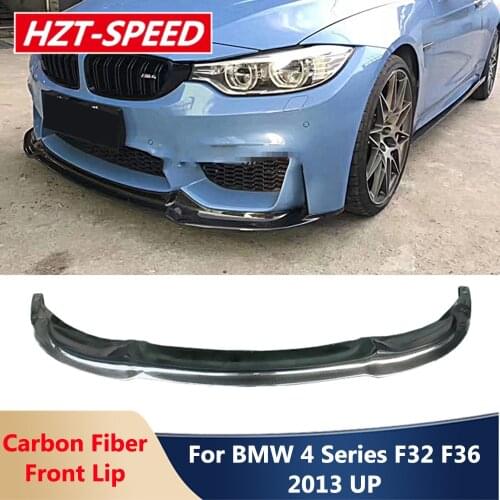V Style Real Carbon Fiber Front Lip Bumper Diffuser Spoiler Car Body Kit For BMW 4 Series F32 F33 F36 430i Modify M4 2013-2017