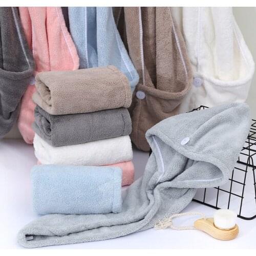 Essential for Swimming Shower Available In Ten Colors 25*66Cm Water Absorption Quick Drying Hair Hat Towel Cap Soft Shower Cap