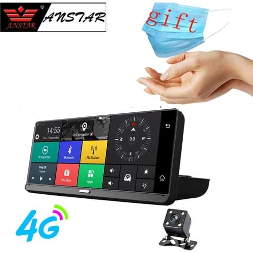 ANSTAR 4G 8'' IPS Car DVR Camera GPS Navigation Dual Lens WIFI Video Recorder DVRs ADAS Bluetooth Remote Control Car Registrar