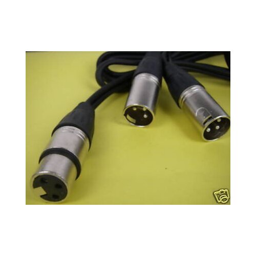 XLR Female to Two 2x XLR-M Male Connector Y Cable KJJ