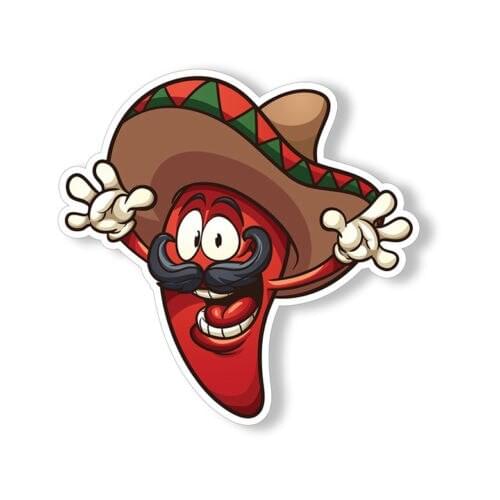 Funny jalapeno sticker sombrero car cup laptop window bumper armor tag