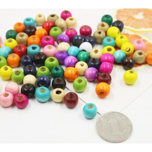 100pcs 10mm Dreamcatcher Accessories Colorful Wooden Beads Necklace DIY Wind Chimes Wall Hanging Pendant Wedding Party Decor