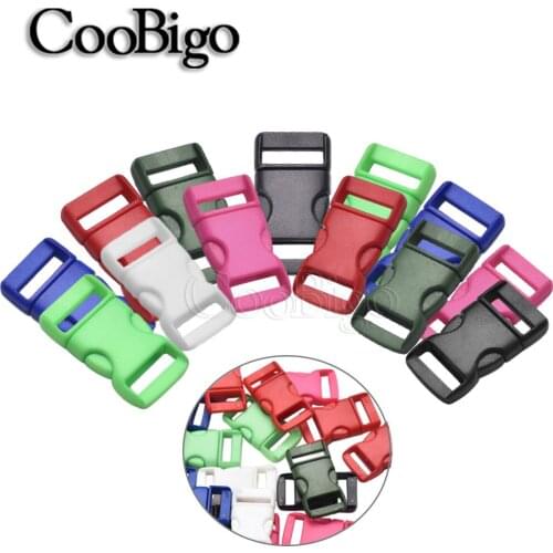 100pcs Mini Quick Release Buckle Clip for Paracord Bracelet Cat Collar Bag Garment Webbing Strap Accessory Colorful Plastic 12mm
