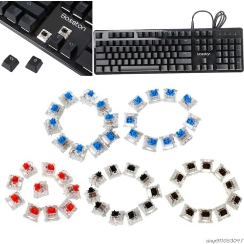 10Pcs 3 Pin Mechanical Keyboard Switch Blue Red Brown Black Replacement For Gateron Cherry MX M16 21 Wholesales