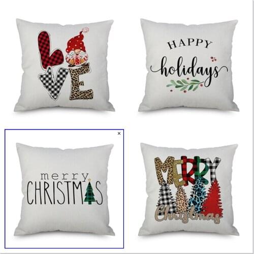 2021 Merry Christmas Pillow Cover Christmas Trees Decor Throw Pillow Case Cushion Cover Private Car Sofa18x18 Set Of 4 No Filler