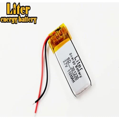 3.7V 110mAh 301230 Lithium Polymer Li-Po li ion Rechargeable Battery cells For Mp3 MP4 MP5 GPS PSP mobile bluetooth