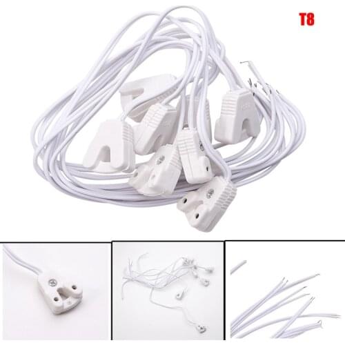 6/8/10pcs T8 LED Lamp Holder 1A 30cm Wiring length Bulb Base Adapter Converter Light Socket White for T8 Fluorescent Lamp