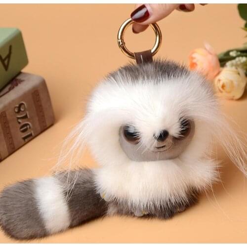 High Quality Fur Keychains Animal Cartoon Monkey Doll For Girls Charm Bag Holder Pendant Accessories Car Ornaments Chains