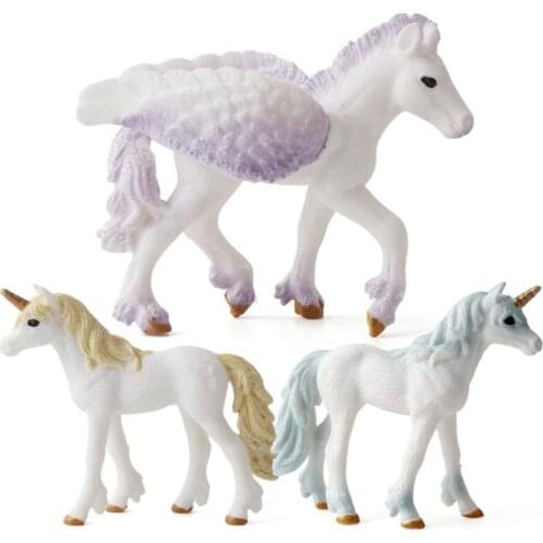 Cartoon Animal Figure Kids Toys European Mythical Unicorn Pegasus Model Doll Decorative Ornaments Birthday Gift